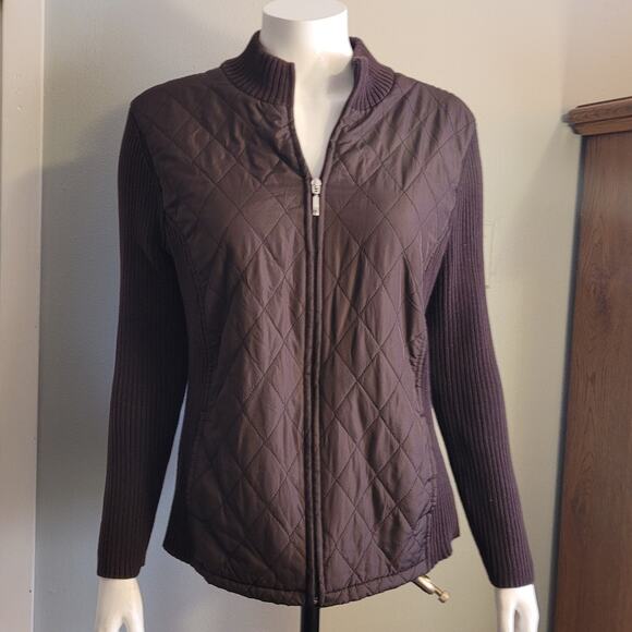 Croft & Barrow Chocolate Brown Coatigan Jacket Womens Medium Neutral Cozycore - Picture 2 of 12